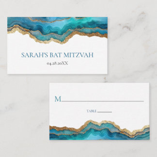 Mesa Tarjeta de lugar para Bar Mitzvah de Ágata Dorada