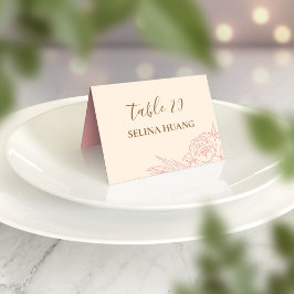 Mesa Tarjeta de lugar para boda de peonía de doble feli