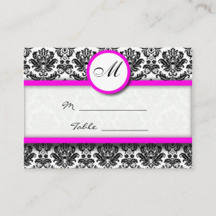 Mesa Tarjeta de lugar para damascos rosa y negro