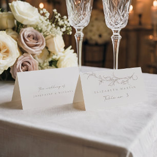 Mesa Tarjeta de Lugar para Invitado de Boda Sepia Vinta