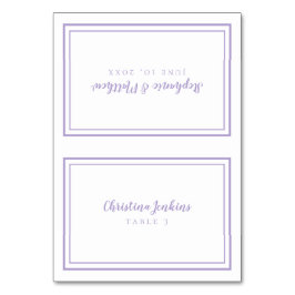 Mesa Tarjeta de lugar personalizada para boda de lavand