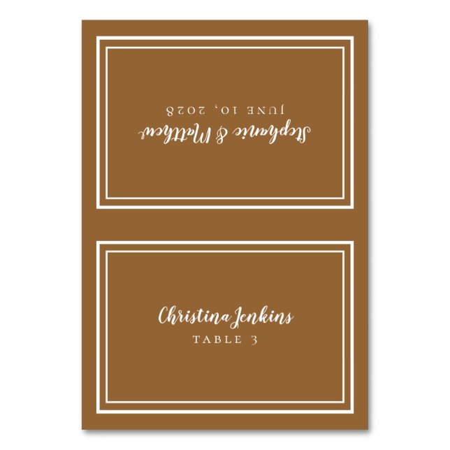 Mesa Tarjeta de lugar personalizada para invitados de b (Anverso)