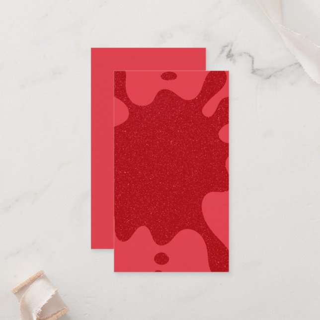 Mesa Tarjeta de lugar plana con brillo de goteo rojo de (Anverso/Reverso In Situ)