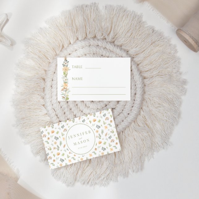 Mesa Tarjeta de lugar plana de la flor de vainilla cáli (Subido por el creador)