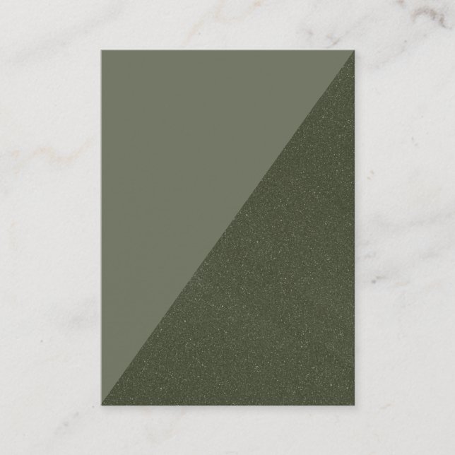 Mesa Tarjeta de Lugar Plana Diagonal Musgo Verde (Anverso)