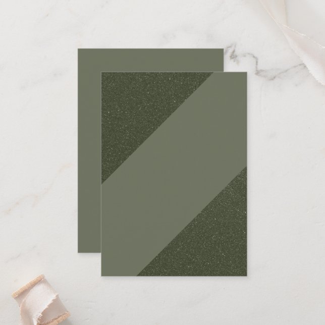 Mesa Tarjeta de Lugar Plana Verde Musgo Moderna (Anverso/Reverso In Situ)