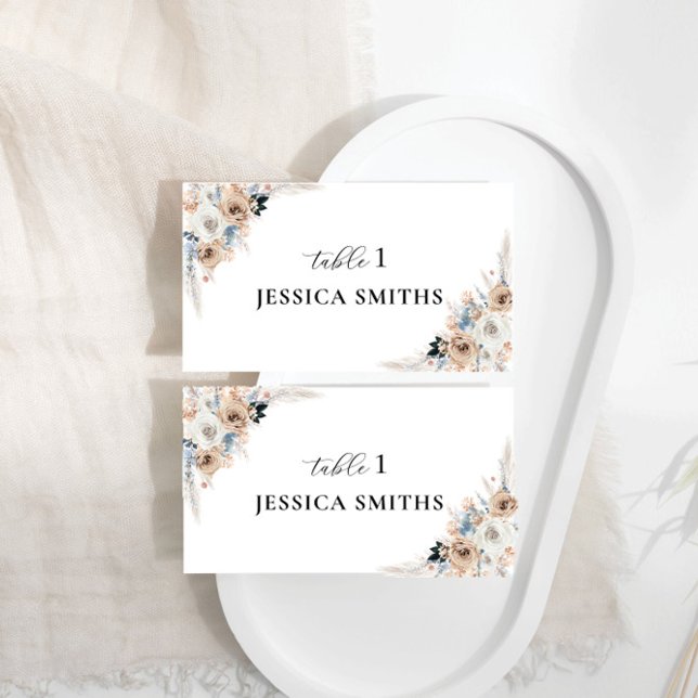 Mesa Tarjeta De Lugar Plano Boda Floral De Boho Marfil  (Subido por el creador)