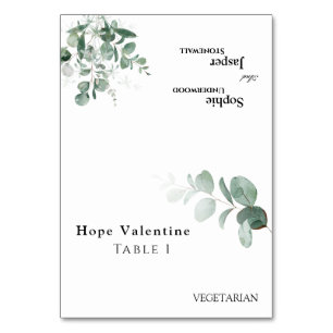 Mesa Tarjeta de lugar plegable Boda blanco verde modern