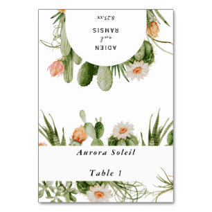 Mesa Tarjeta de lugar plegable Cactus Floral Desert Bod