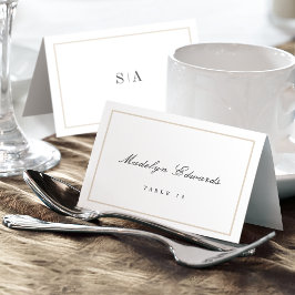 Mesa Tarjeta de lugar plegable con monograma sofisticad