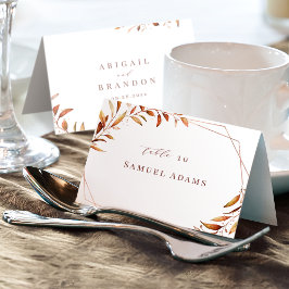 Mesa Tarjeta de lugar plegable geométrica con vegetació