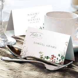 Mesa Tarjeta de lugar plegable para boda de invierno fl