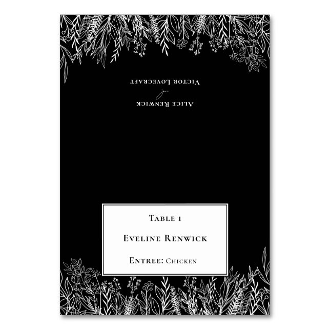 Mesa Tarjeta de lugar plegable para elegir el menú de v (Anverso)