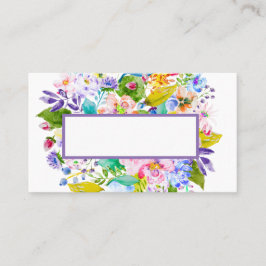 Mesa Tarjeta de lugar romántico de flores moradas pálid