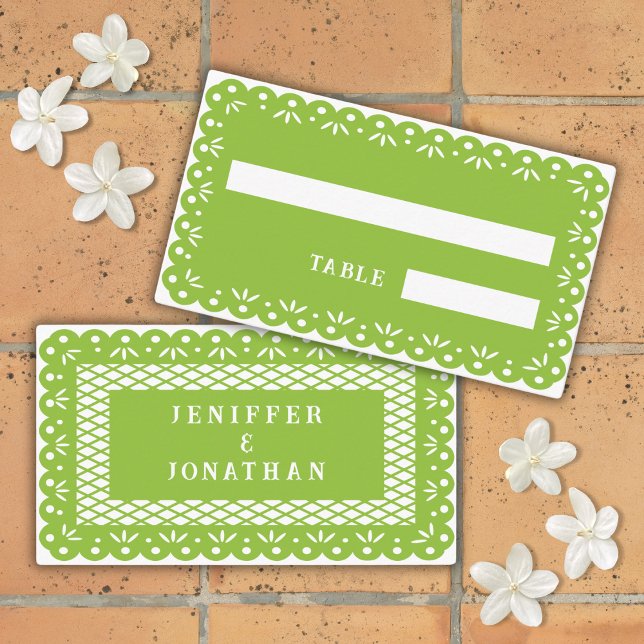 Mesa Tarjeta de lugar VERDE MEXICAN PAPEL PICADO (Subido por el creador)