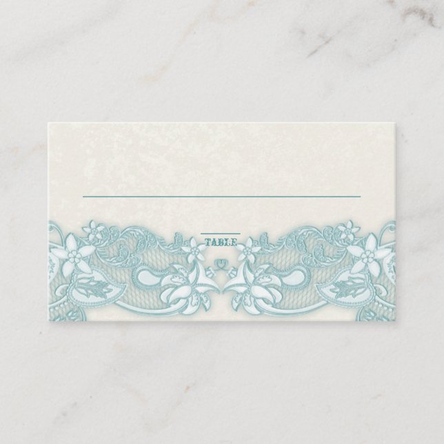 Mesa Tarjeta de Marfil de Aqua Floral de Victoria (Anverso)