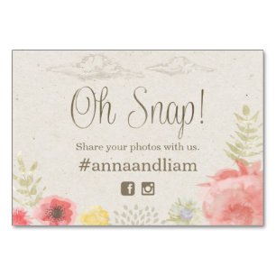 Mesa Tarjeta de medios sociales del Boda Meadow Summer