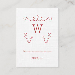 Mesa Tarjeta de Monograma Lugar de Flourish Brillante R