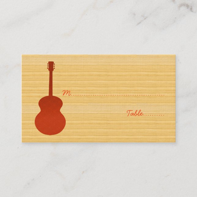 Mesa Tarjeta de naranja Country Guitar Place (Anverso)