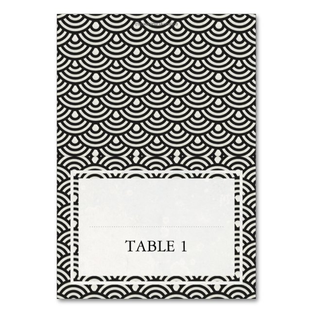 Mesa Tarjeta de nombre de lugar de patrón de onda de Bo (Anverso)