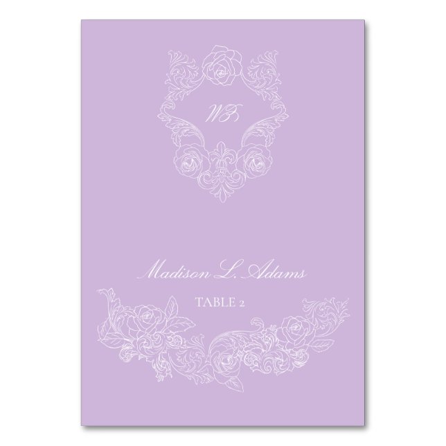 Mesa Tarjeta de nombre plegable elegante con cresta púr (Anverso)