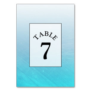 Mesa Tarjeta de número de tabla Aqua Blue Boda