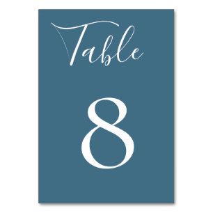 Mesa Tarjeta de número de tabla azul de acero