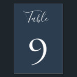 Mesa Tarjeta de número de tabla azul de la Marina silen<br><div class="desc">Tarjeta de número de tabla de color azul marino mutado,  de moda,  diseñada para coincidir con nuestra colección botánica de Coral Navy.</div>