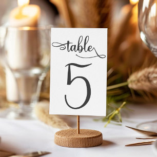 Mesa Tarjeta de número de tabla blanca 3.5x5 Cuadro 5