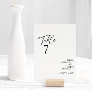 Mesa Tarjeta de número de tabla Boda clásica moderna