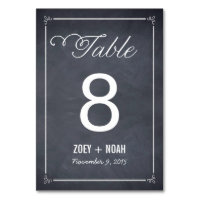 Tarjeta de número de tabla Boda con distinción de 