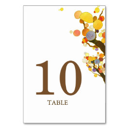 Mesa Tarjeta de número de tabla Boda de árboles bohemio
