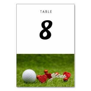 Mesa Tarjeta de número de tabla Boda de golf Bride & Gr