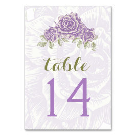 Mesa Tarjeta de número de tabla boda de rosas púrpura d