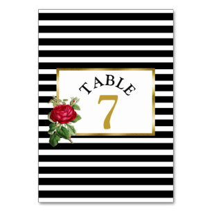 Mesa Tarjeta de número de tabla Boda de rosas rojas