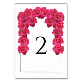 Mesa Tarjeta de número de tabla Boda de rosas rosadas