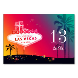 Mesa Tarjeta de número de tabla Boda Glam Las Vegas