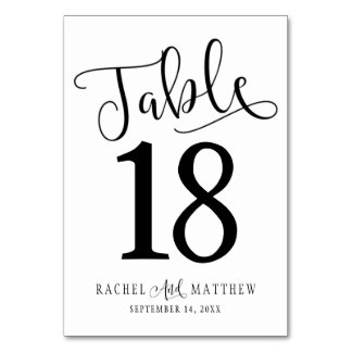 Mesa Tarjeta de número de tabla Boda simple y moderna