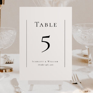 Mesa Tarjeta de número de tabla Boda simple y moderna