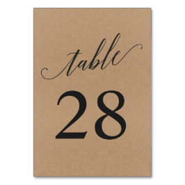 Mesa Tarjeta de número de tabla | Caligrafía de escritu