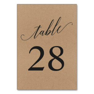 Mesa Tarjeta de número de tabla Caligrafía de escritu