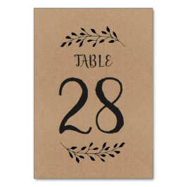 Mesa Tarjeta de número de tabla | Calligrafía de Laurel