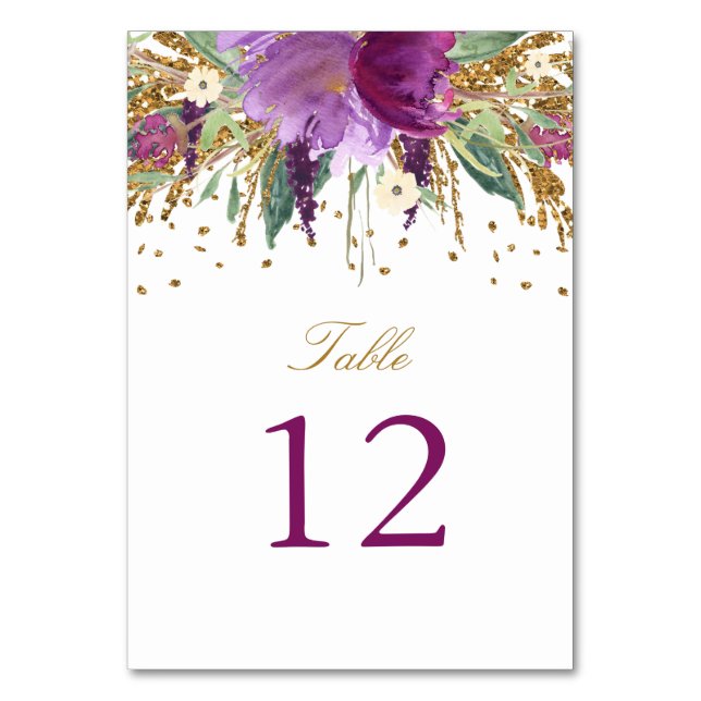 Mesa Tarjeta de número de tabla de Ametría de Esparklin (Anverso)