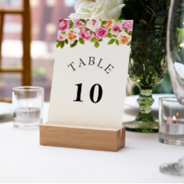 Mesa Tarjeta de número de tabla de arco floral rosa acu