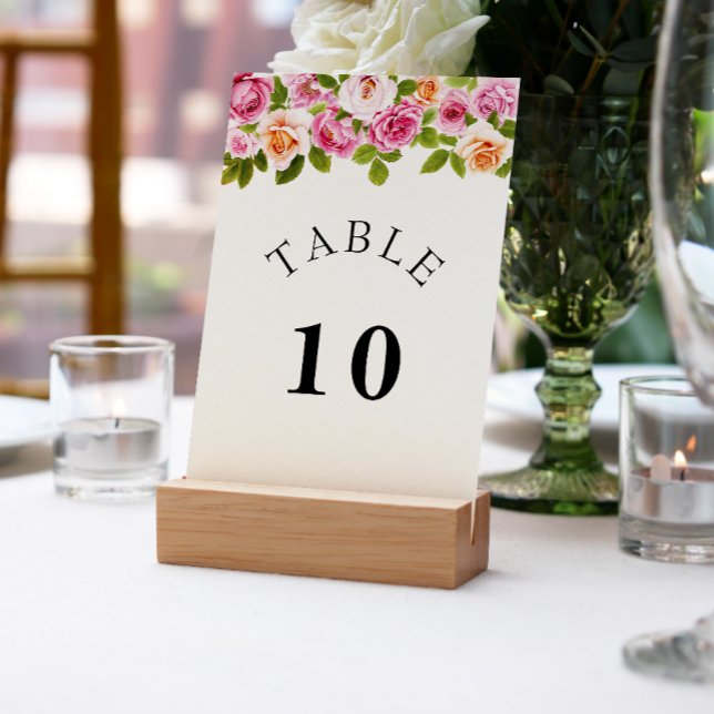 Mesa Tarjeta de número de tabla de arco floral rosa acu (Subido por el creador)