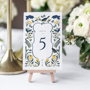 Mesa Tarjeta de número de tabla de Art Déco de época