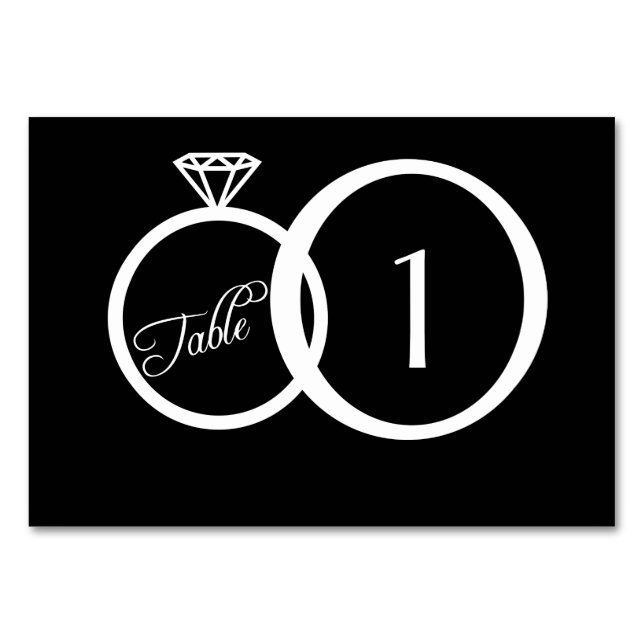 Mesa Tarjeta de número de tabla de Boda (Anverso)