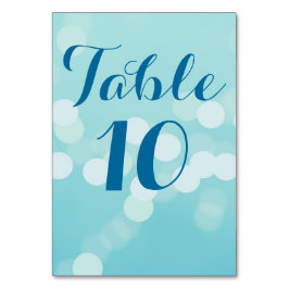 Mesa Tarjeta de número de tabla de Boda azul Aqua moder