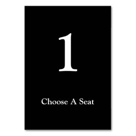 Mesa Tarjeta de número de tabla de Boda blanco/negro