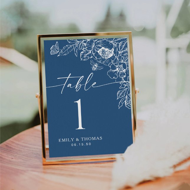 Mesa Tarjeta de número de tabla de Boda Chinoiserie flo (Subido por el creador)